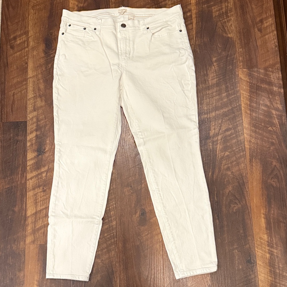 J. Crew White Straight Leg Jeans